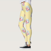 Leggings Chiens volants chinois Nouvel An Zodiac jaune fill (Gauche)