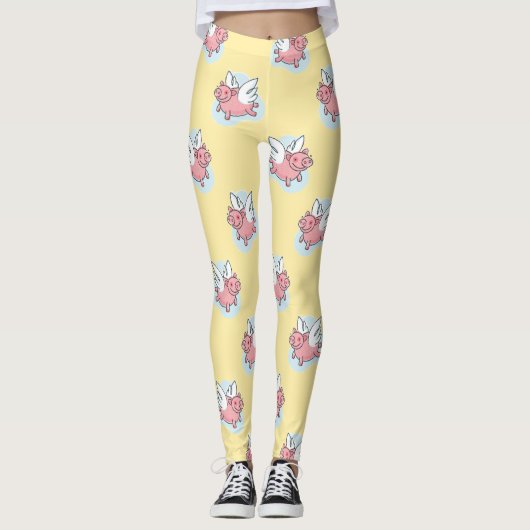 Leggings Chiens volants chinois Nouvel An Zodiac jaune fill (Devant)