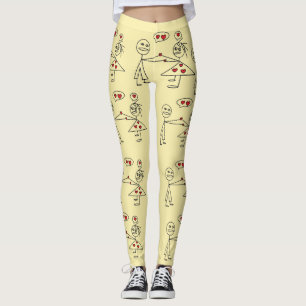 Leggings Chiffre tiré par la main couples de bâton