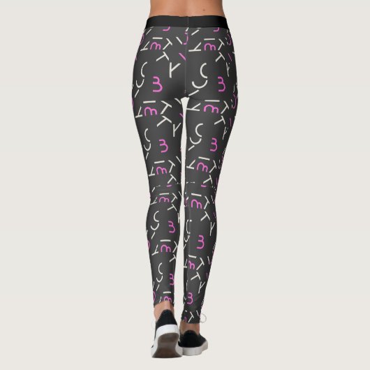Leggings Chiffres et alphabets du chaos Abstrait (Dos)