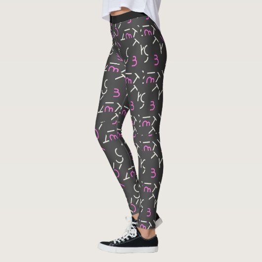 Leggings Chiffres et alphabets du chaos Abstrait (Gauche)