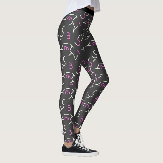 Leggings Chiffres et alphabets du chaos Abstrait (Droite)