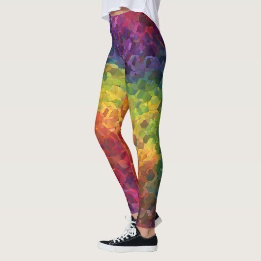 Leggings Chiffres mignonnes Hipster Big Bang Rainbow Design (Gauche)