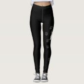 Leggings Chih Tzu Cute Cartoon Chien & Paps Noir Et Blanc (Devant)