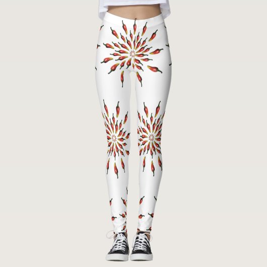 Leggings Chili Peppers Mandala Botanique Custom (Devant)