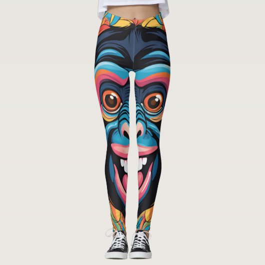 Leggings Chimpanzé fou mignon (Devant)