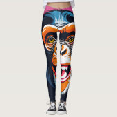 Leggings Chimpanzé fou mignon (Devant)