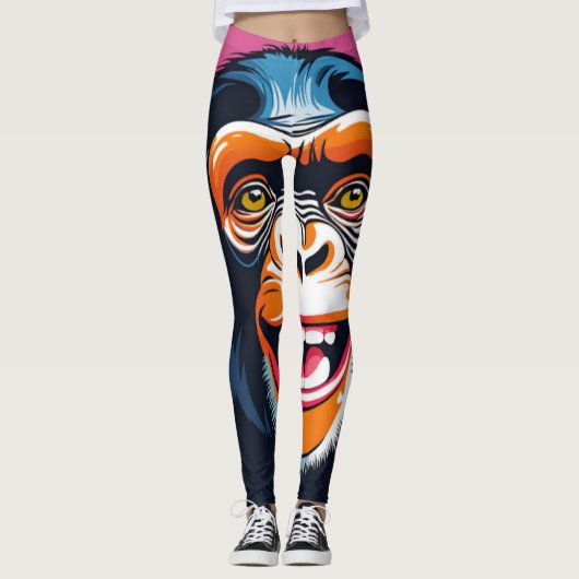 Leggings Chimpanzé fou mignon (Devant)