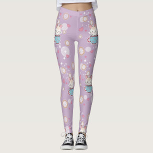 Leggings Chinchilla de Kawaii dans la tasse de thé avec le