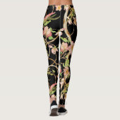 Leggings Chinoiserie moderne stylisée Floral Birds Lime Ros (Dos)