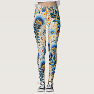 Leggings Chinoiserie Oiseaux Exotiques Motif Botanique (9)