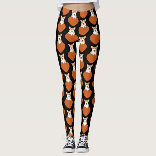 Leggings Chiot Corgi Mignon Chien (Devant)