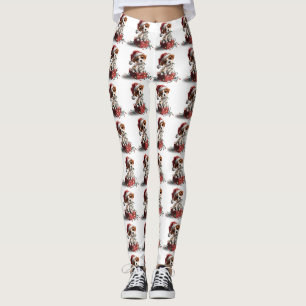 Leggings Chiot de Noël mignon sur boîte de cadeau