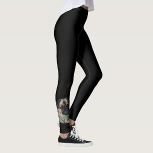 Leggings Chiot mignon de noir d'amoureux des chiens de