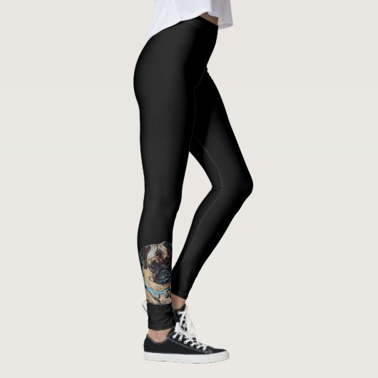 Leggings Chiot mignon de noir d'amoureux des chiens de (Droite)