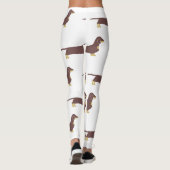 Leggings chocolat dachshund et silhouette tan (Dos)