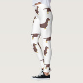 Leggings chocolat dachshund et silhouette tan (Gauche)