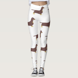 Leggings chocolat dachshund et silhouette tan