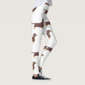 Leggings chocolat dachshund et silhouette tan (Droite)