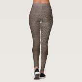 Leggings Chocolat Mocca Cuir Faux Texturé  (Dos)