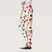 Leggings Chocolat moderne Coeur de bonbons Imprimer (Gauche)