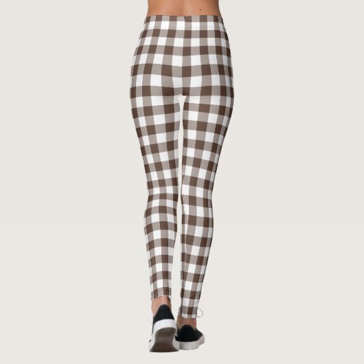 Leggings Chocolate Brown Plaid Gingham (Dos)