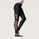 Leggings Choisissez | Exercice "Sore AF"<br><div class="desc">Design amusant et tendance d'entraînement. Vous pouvez soit rocher le look "Sore AF" ou ajouter votre propre texte personnalisé. Choisissez votre couleur de légèreté et la couleur du texte en cliquant sur "customisez-le", puis sur le petit goutteur oculaire. Besoin d'aide pour personnaliser ce produit ? Veuillez utiliser le bouton de...</div>