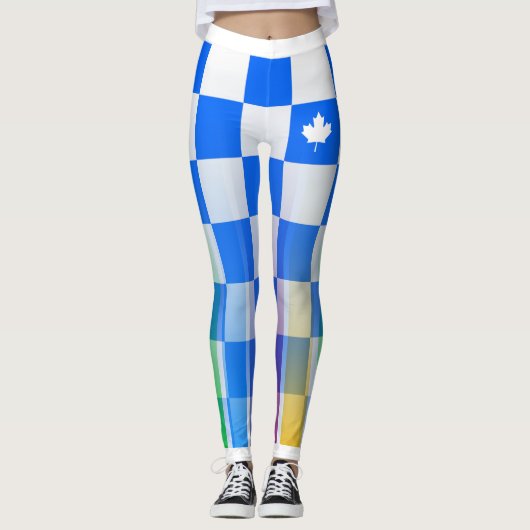 Leggings Choisissez votre couleur Canadian Maple Checker Ra (Devant)
