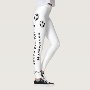 Leggings CHOOSE YOUR COLOR ou White Soccer Team,