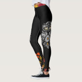 Leggings Chouette à l'automne Feuilles d'automne assez noir (Gauche)