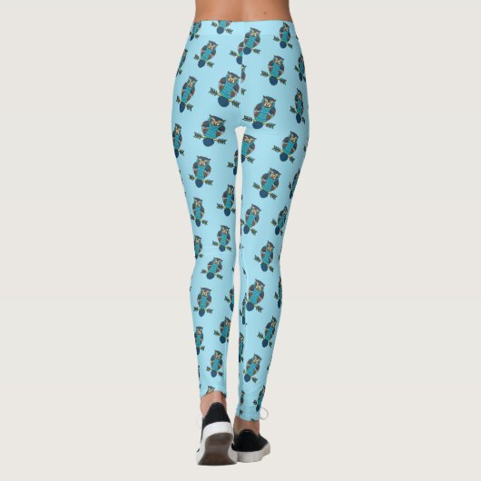 Leggings Chouette d'art populaire nordique (Dos)