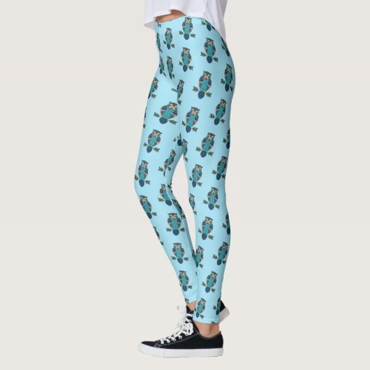 Leggings Chouette d'art populaire nordique (Gauche)