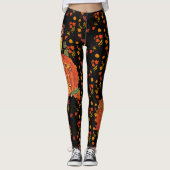 Leggings Chouette d'automne Feuilles d'automne assez noir (Devant)