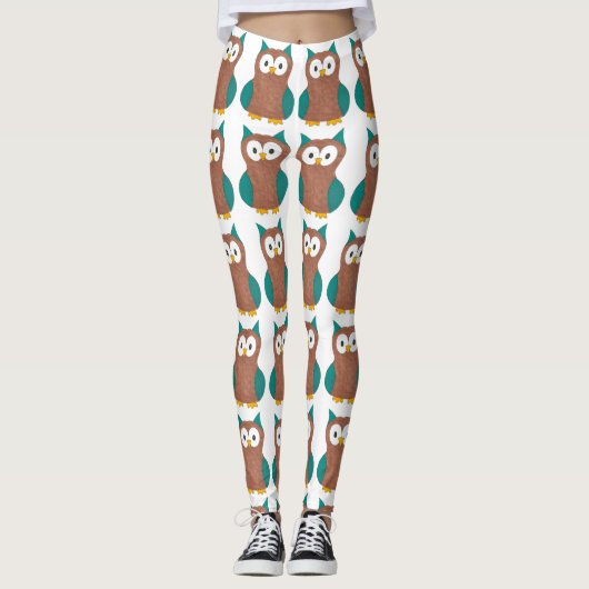 Leggings Chouette de dessin d'oiseaux chauds Chouette Poste (Devant)