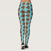 Leggings Chouette des Roses rouges bleu (Dos)