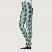 Leggings Chouette des Roses rouges bleu (Gauche)