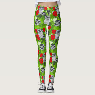 Leggings Chouette en roses rouges