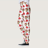 Leggings Chouette mignonne volant avec des ballons de coeur (Gauche)