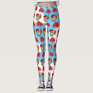 Leggings Chouette mignonne volant avec des ballons de coeur