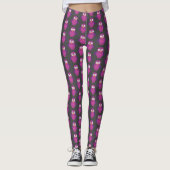 Leggings Chouette pourpre et pourpre (Devant)