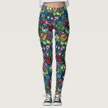 Leggings Chouettes colorées Lecture Motif mignon<br><div class="desc">Un design motif de chouettes lisant des livres</div>