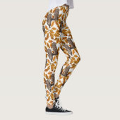 Leggings Chouettes d'automne sur coton blanc (Droite)
