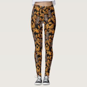 Leggings Chouettes d'automne sur noir