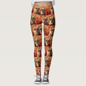 Leggings Chow Chow avec coeur Roses Saint-Valentin (Devant)