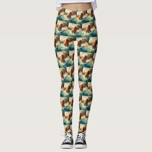 Leggings Chow Chow Beach Plage Surf Peinture (Devant)