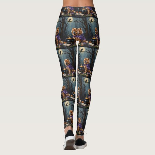 Leggings Chow Chow Chien Peinture Whimsical Halloween (Dos)