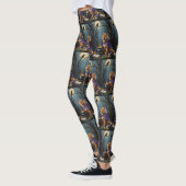 Leggings Chow Chow Chien Peinture Whimsical Halloween (Gauche)