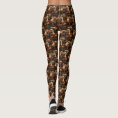 Leggings Chow Chow Chiot Automne Citrouille de plaisir (Dos)