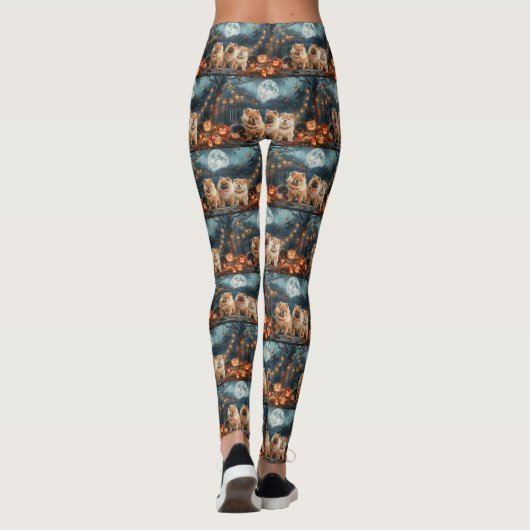 Leggings Chow Chow Halloween Éffrayant (Dos)