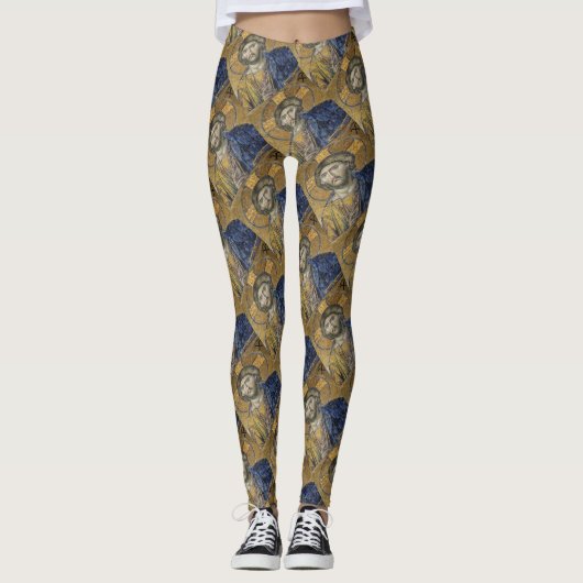 Leggings Christ Pantocrator Mosiac Iconique Religieux Romai (Devant)